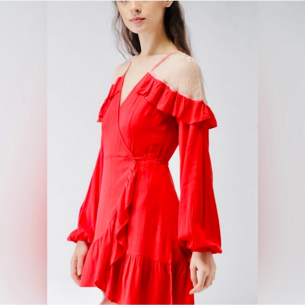Forever21 Elegant Red Ruffle Dress